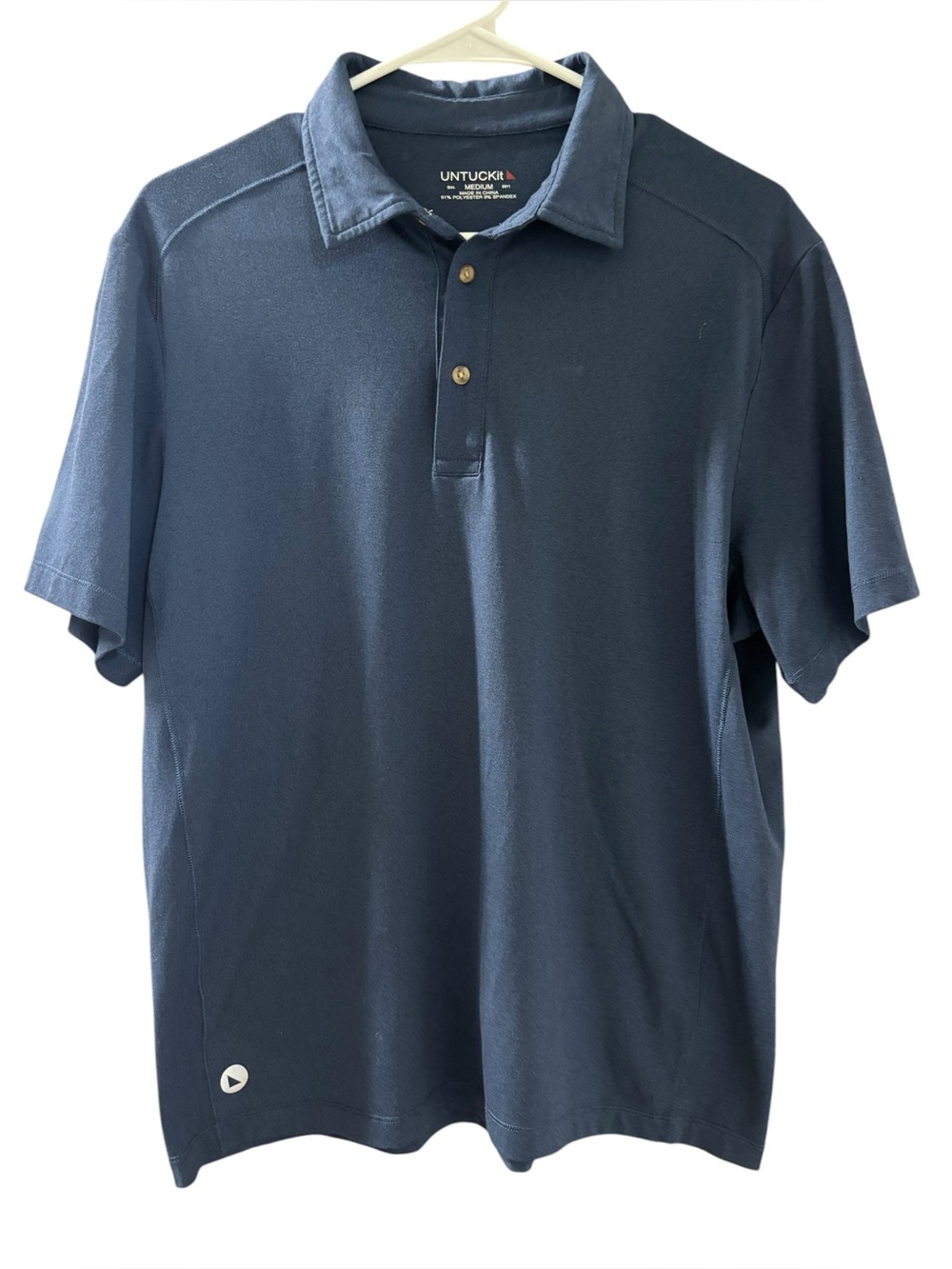 UNTUCKit Men’s Dark Blue Short Sleeve Polo Size Medium